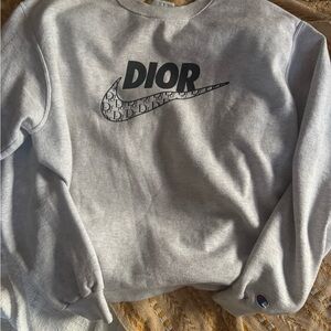 Dior Light Gray Logo Sweatshirt